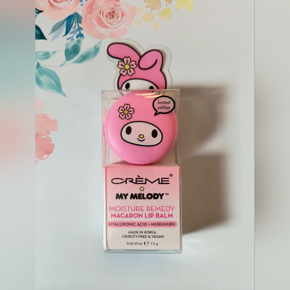 Sanrio My Melody Moisture Remedy Hyaluronic Macaron Lip Balm In Peach Blossom
